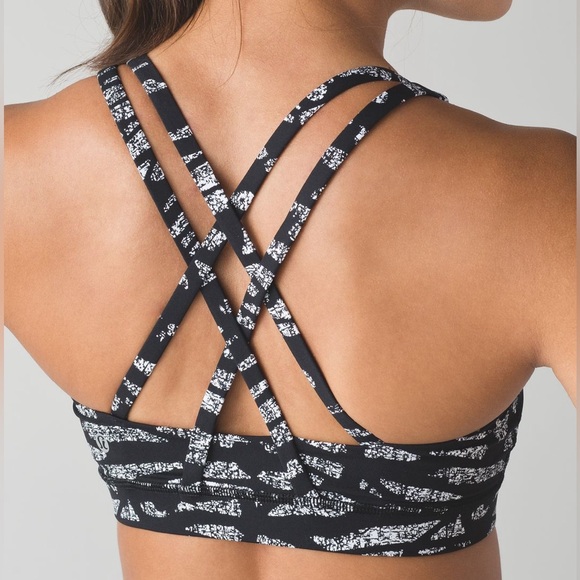 Lululemon Energy Bra | Mini Graf Black White | Size 8 - Picture 3 of 5